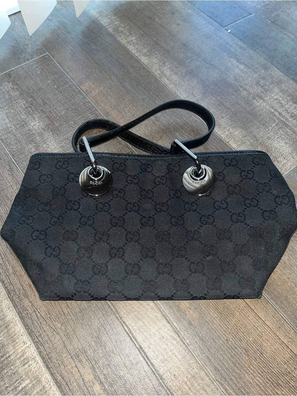 Gucci Black Monogram GG Canvas Mini Eclipse Tote Bag